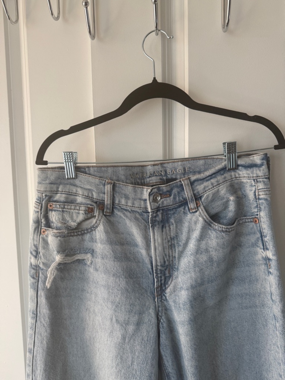 American eagle high rise stovepipe distressed jeans 8 regular - Picture 2 of 6